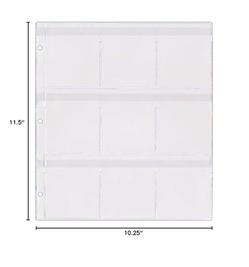 StoreSMART® - 9-Pocket Binder Page with Flaps for Game Boy Cartridges - 10-Pack - SPT1823F-10