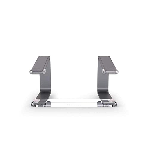 Griffin Elevator Laptop Stand - Ergonomic Computer Riser & Laptop Mount Made of Sturdy Brushed Aluminum - Supports Posture & Elevates Workspace with a Minimal Design, Space Grey Clear (2.5 Oz)