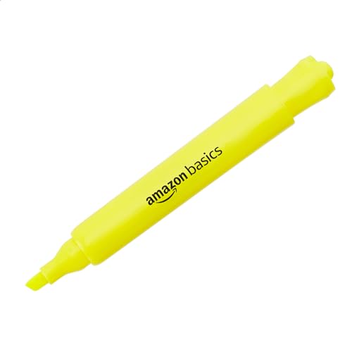 Amazon Basics Assorted Tank Style Highlighters with Chisel Tip - 12 Pack