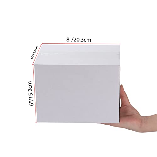 Calenzana 8x6x6 Shipping Boxes Set of 40 - White Corrugated Cardboard Mailers for Small Business & Packing