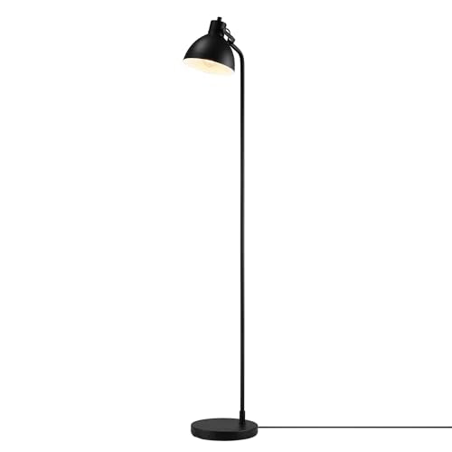 GLOBE Electric 60" Floor Lamp, Matte Black, On/Off Rotary Switch on Socket, 6-Foot Black Cord, Reading Light, Bedroom, Living Room, Home Decor