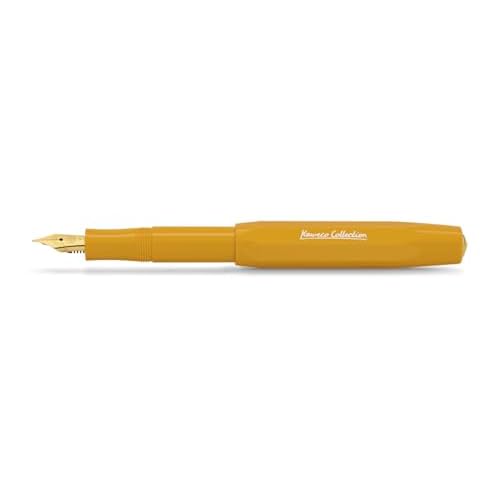 Kaweco COLLECTION Fountain Pen Honey I Premium Fountain Pen with Steel Nib for Ink Cartridges in Yellow I Exclusive Pen 13 cm I Nib: F (Fine)