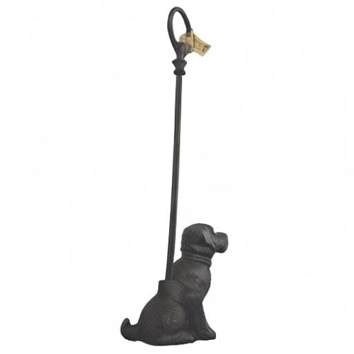 LuLu Decor, Cast Iron Decorative Dog Door Stopper with Handle