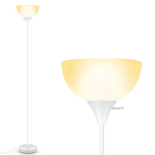 BoostArea Floor Lamp, 70.1¡± Tall Lamp, LED White Floor Lamp, E26 Base, Eye-Caring, Modern Torchiere Floor Lamps for Living Room, Bedroom, Office£¨Bulbs not Included