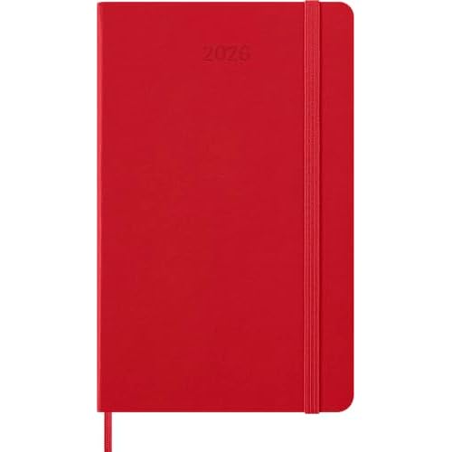 Moleskine Classic 12 Month 2026 Weekly Planner, Hard Cover, Large (5" x 8.25"), Scarlet Red, 144 pages