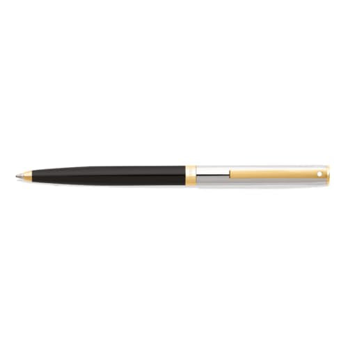 Sheaffer Sagaris Black Ballpoint Pen with Chrome Cap and Gold Tone Trim