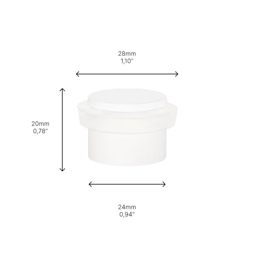 EVI Door Stops | White Stainless Steel Door Stopper - Screw Fastening - Rubber Protector - 0.94 x 0.83 Inch Door Stop