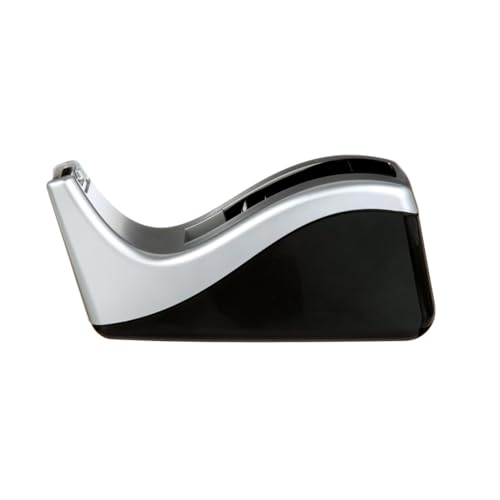 Scotch Desktop Tape Dispenser Silver/Black Two-Tone 1 Pack (C60-ST)