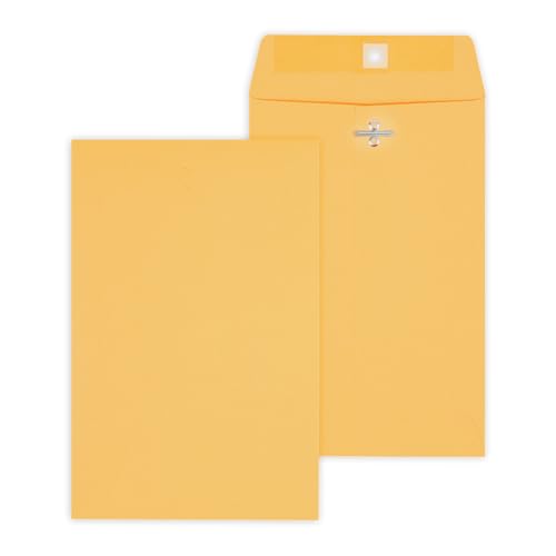 Staples Kraft Clasp Envelopes 6x9 Brown Reinforced Metal Closure 100/Box