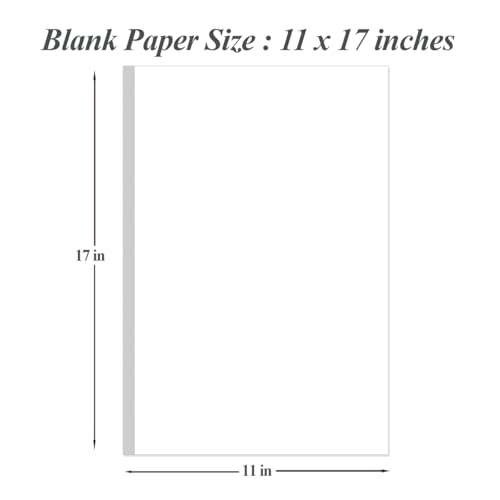 11" x 17" Blank Print Paper, 45Sheets/90Pages Blank Loose-Leaf Paper, Ledger Size Printing in Office, 100gsm Blank Paper