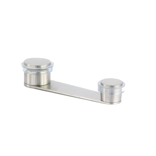 EVI | Doorstop | Adhesive Fixing Or Screw + Anchor | for Doors up to 2'' Thick | Transparent Rubber | Stainless Steel Matte Finish | Mod. I-164