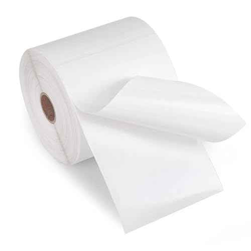 L LIKED 4 Rolls 4" x 6" Direct Blank Thermal Shipping Labels with 450 per Roll - Compatible with Zebra 2844 ZP-450 ZP-500 ZP-505 (4 Rolls - 1800 Labels)