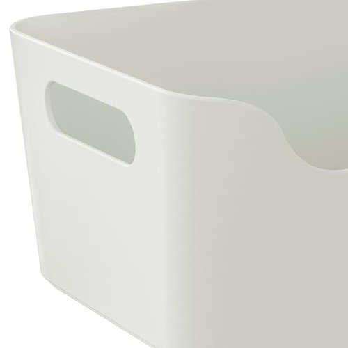 UPPDATERA Storage Box – 9 ½ x 6 ¾" White Plastic Organizer Bin | Stackable Drawer Organizer for Kitchen, Bathroom, Office, or Craft Supplies
