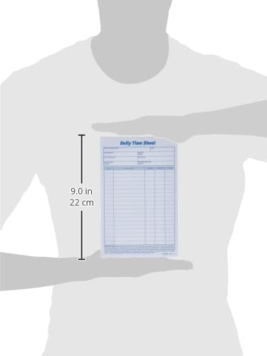 Employee Time Tracking Sheets 6x9.5 Inches, 200 Sheets for Office Records