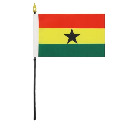 AZ FLAG Ghana Table Flag 4x6 Inches Polyester with Plastic Base - Indoor Decoration
