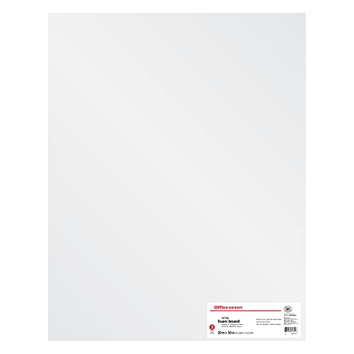 Office Depot Foam Boards, 20in. x 30in., White, Pack Of 3, 26811
