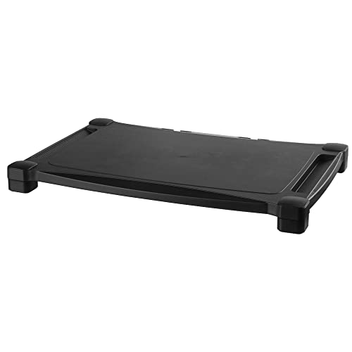 Kantek Extra Wide Single Level Height-Adjustable Monitor/Laptop Stand, 20-Inch Wide x 13.25-Inch Deep x 3 to 6.5-Inch High, Black (MS500)