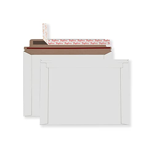 Rigid Mailers 30 Pack 10 x 13.5 inches White Self Seal Stay Flat Bulk Cardboard Kraft No Bend Mailers Peel and Seal for Document Photos Pictures Papers Files CD