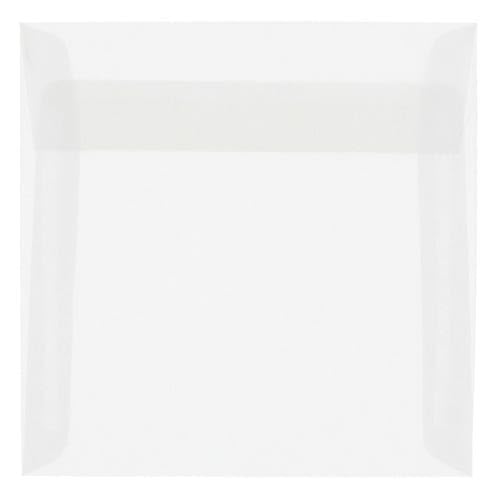 JAM PAPER 8.5 x 8.5 Square Translucent Vellum Invitation Envelopes - Clear - 50/Pack