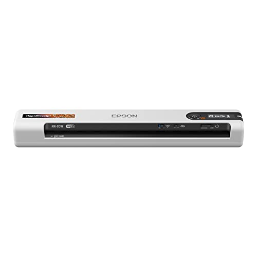 Epson RapidReceipt RR-70W Wireless Mobile Color Receipt & Document Scanner with ScanSmart AI PRO Receipt Management & PDF Software for PC & Mac