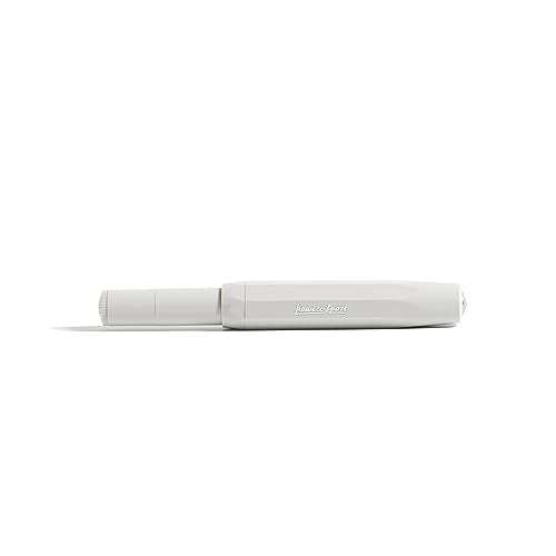 Kaweco SKYLINE Fountain Pen Pebble Grey, Fine Nib Sport Octagonal Clip Chrome