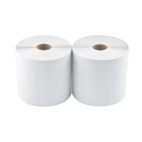 L LIKED 4 Rolls 4" x 6" Direct Blank Thermal Shipping Labels with 450 per Roll - Compatible with Zebra 2844 ZP-450 ZP-500 ZP-505 (4 Rolls - 1800 Labels)
