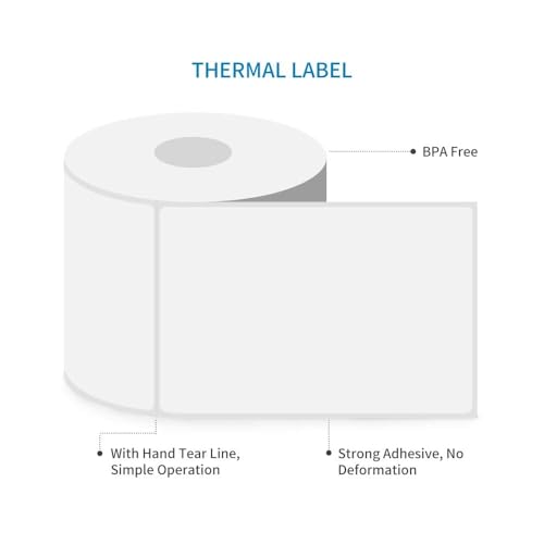L LIKED 4 Rolls 4" x 6" Direct Blank Thermal Shipping Labels with 450 per Roll - Compatible with Zebra 2844 ZP-450 ZP-500 ZP-505 (4 Rolls - 1800 Labels)