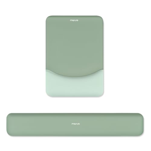 MOSISO Green Keyboard Wrist Rest & Mouse Pad Set with Wrist Support