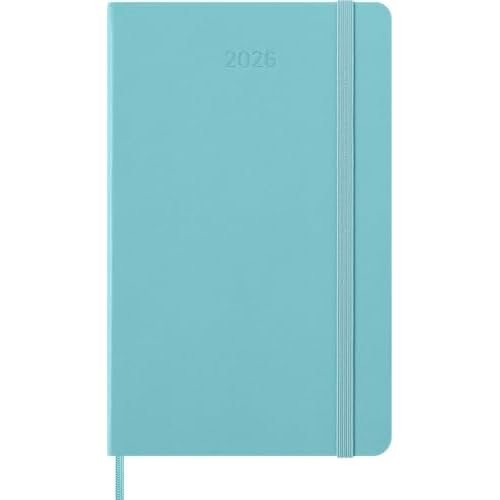 Moleskine Classic 12 Month 2026 Weekly Planner, Hard Cover, Large (5" x 8.25"), Aquamarine, 144 pages