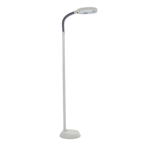 Lavish Home Floor Lamp - Full Spectrum Natural Sunlight Lamp with Bendable Neck - Reading, Craft, Studying, and Esthetician Light (Beige)