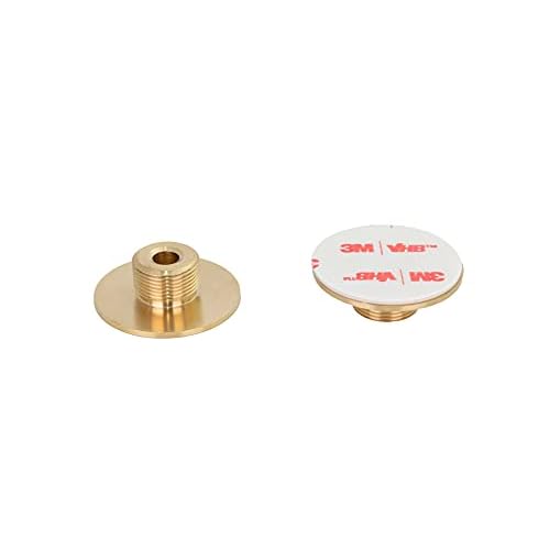 EVI | Floor Mounted Doorstop | 1.37'' X 0.8'' | Adhesive or Screwing Threaded Base | White Rubber | Brass | Matte Finish | Includes Screw + Clamping Anchor