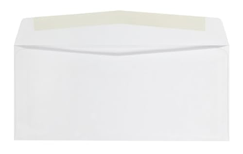 Quality Park #10 Envelopes 4-1/8 x 9-1/2 Inch White Business Mailing Envelopes, No Window, Gummed Closure, 500/Box