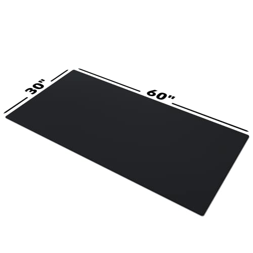Giga Size Gaming Mouse Pad - Anti Slip Rubber Base - Stitched Edges - Large Desk Mat - 60" x 30" x 0.16" (Giga, All Black/No Logo)