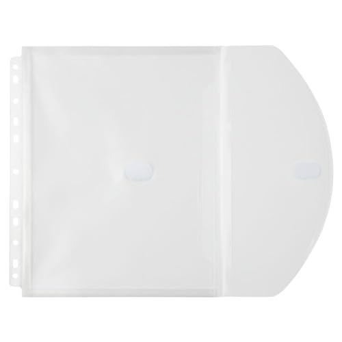 JAM Paper Plastic 3-Hole Binder Envelopes with Hook & Loop Closure - Pack of 3, Clear, 9 1/2 x 11 1/2 inches