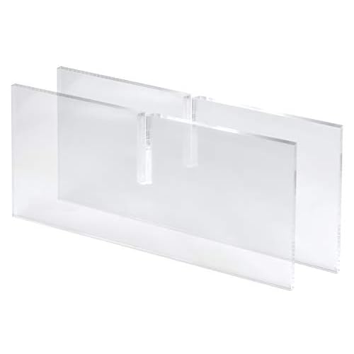 Red Co. Transparent Clear Acrylic Book Holder 2 Piece Reading Stand for Open and Closed Books, Magazines, Textbooks 6" x 11" x 6"