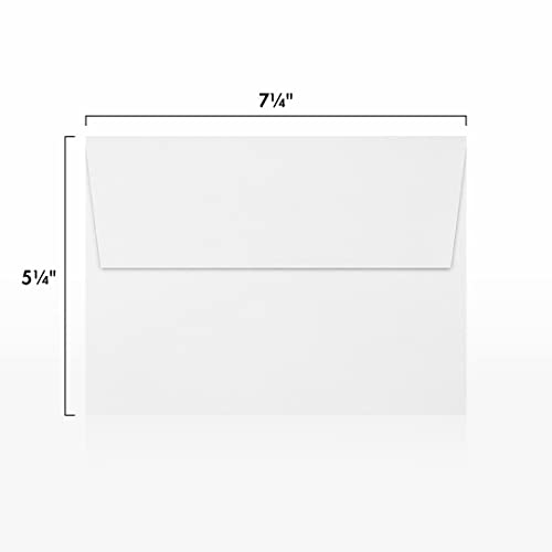LUXPaper A7 Invitation Envelopes | Peel & Press | 5 1/4" x 7 1/4" | Bright White | 32lb. Paper Weight (80lb. Text) | 50 Qty
