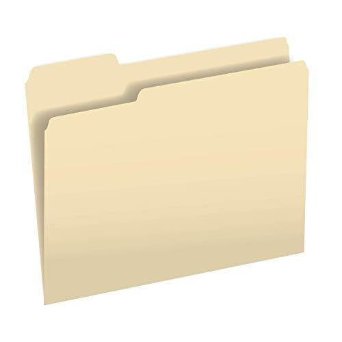 The File King 1/3 Cut File Folders Letter Size - 100 Pack | Manilla Folders 8.5 x 11 | Assorted 3 Tabs | Heavy Duty 11-Point Fiber | Made in USA | Undercut Front for Easy Labeling & Organization