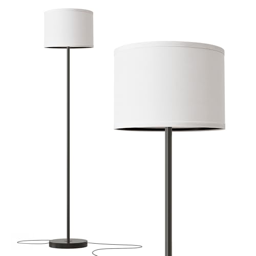 Oneach 61" Farmhouse Industrial Floor Lamp for Living Room Standing Floor Lamp Rustic Floor Lamps for Living Room Bedroom Tall Lamps with Rotary Switch for Bedroom with White Linen Lamp Shade