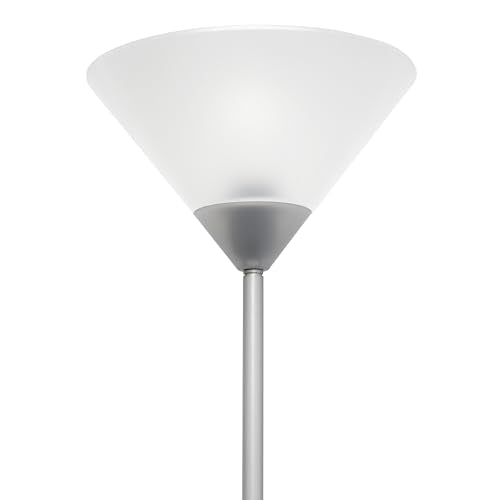Simple Designs LF1052-SLV 70" Contemporary Classic Metal Uplight Floor Lamp, for Ambient Lighting, Living Room, Bedroom, Silver