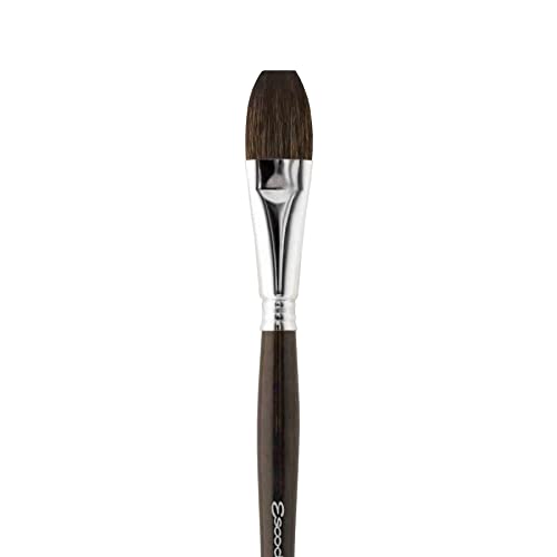 Escoda Ultimo Series 1524 Artist Watercolor and Acrylic Paint Brush, Synthetic Squirrel, Flat Wash, Size 1/2 inch