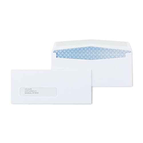 Staples 918179 Left Window Security-Tint Gummed Check-Size #8-5/8 Envelopes 500/Box
