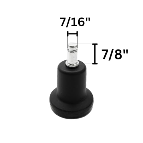 Caster Chair Company Chromcraft Replacement Bell-Shaped Rolling Caster Castor Chair Wheels Stationary Converter Glides (Set of 4)