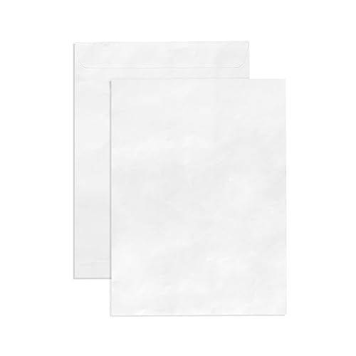 100 9x12 Tyvek Envelopes, Self Seal 9 x 12 Catalog Mailer, Ultra Strong 14lb Tear Resistant Material, Designed for Secure Mailing, Strong Peel and Seal Flap, 100 Envelopes