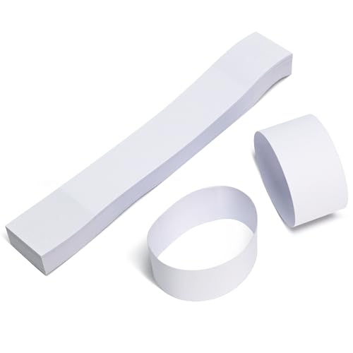 L LIKED Money Band Self Sealing Currency Straps for Bill Wrappers (Blank White - 100 PCS)