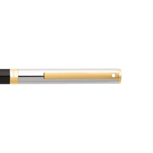 Sheaffer Sagaris Black Ballpoint Pen with Chrome Cap and Gold Tone Trim