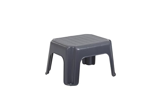 Rubbermaid One-Step Stool Gray 7" Plastic Step Stool Holds 200 lb