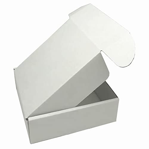 White Cardboard Shipping Box Mailers 10 x 10 x 4 Inch Corrugated Packaging Storage Boxes 24 Pack (Inside Size: 9.3 x 9.8 x 3.8)
