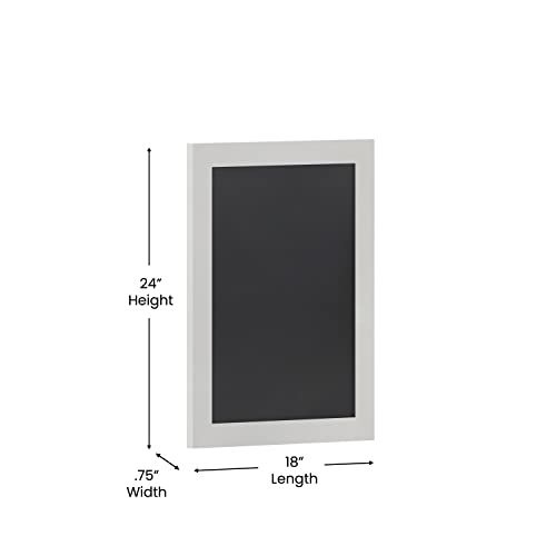 HBCY Creations 20" X 30" Matte White Solid Wood Frame Wall Chalkboard, Magnetic Surface, Home D?cor, Restaurant & Caf? Menus, Blackboard, Includes Chalk, Eraser & Hanging Hardware