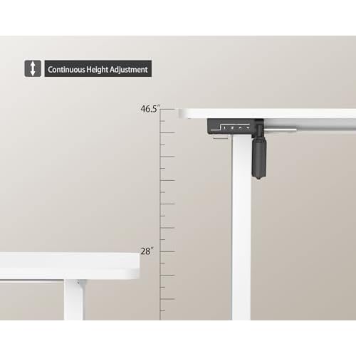 Electric Standing Desk Adjustable Height, 40x24 Inches Sit Stand up Desktop for Home Office, Ergonomic Rising Computer Table with Memory Preset, White