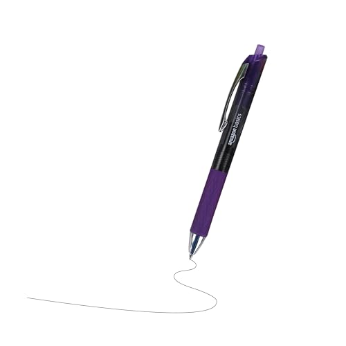 Amazon Basics Assorted Fine Point Gel Pens 0.7mm Retractable 12-Pack